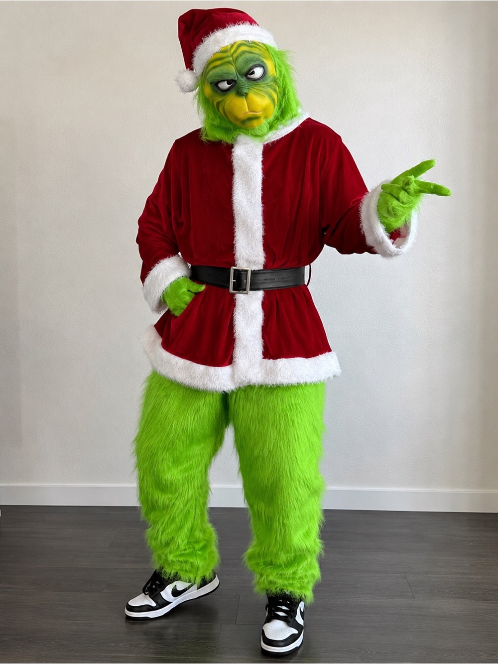 Men’s Christmas Grinch Costume  Complete Set